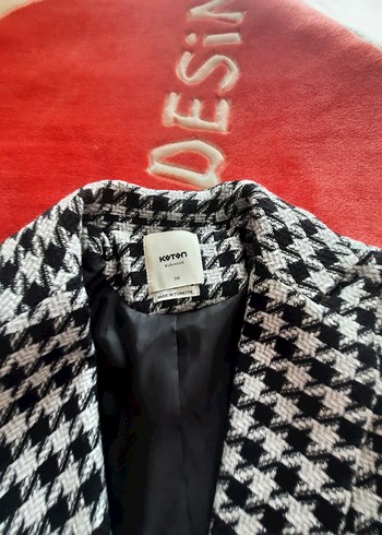 Kadın Ekose Desenli Midi Blazer - Görsel 6