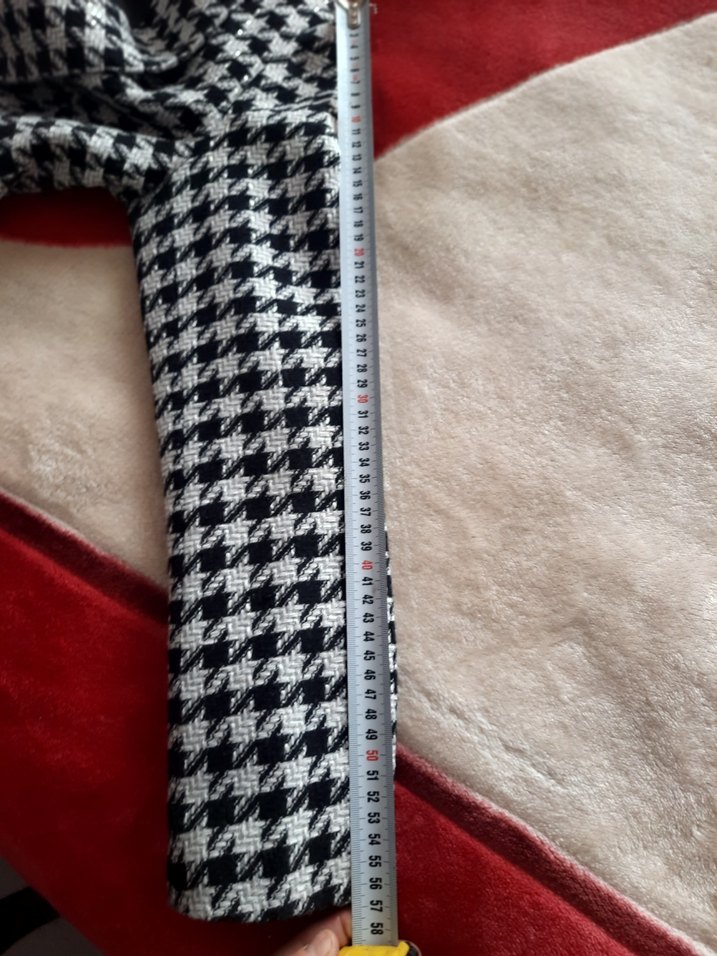 Kadın Ekose Desenli Midi Blazer - Görsel 4