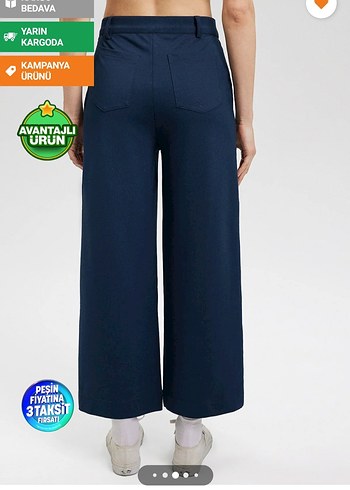 Mavi Denim Midi Kadın Kumaş Pantolon - Görsel 2