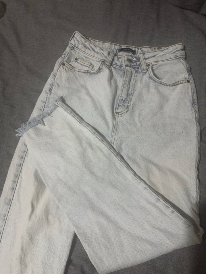 Açık mavi kadın mom jean - Görsel 2