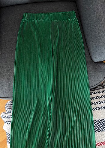 Yeşil Pilili Uzun Kollu Keten Gömlek - Görsel 3