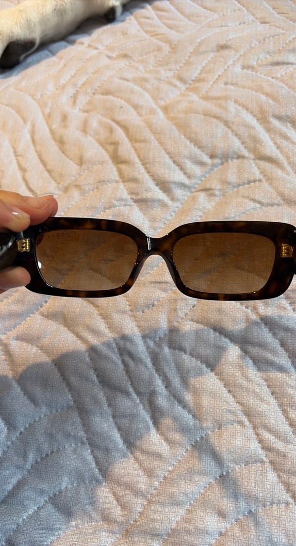 Şeffaf Kahverengi Kadın Güneş Gözlüğü - Görsel 4