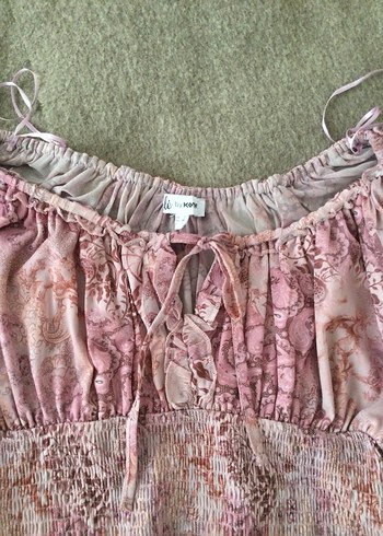 Dantel Detaylı Pembe Bohem Bluz - Görsel 3