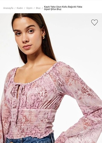 Dantel Detaylı Pembe Bohem Bluz - Görsel 4