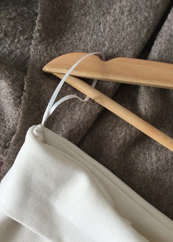 Zara Beyaz Drapeli Straplez Midi Elbise - Görsel 5