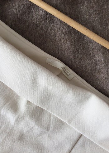 Zara Beyaz Drapeli Straplez Midi Elbise - Görsel 3