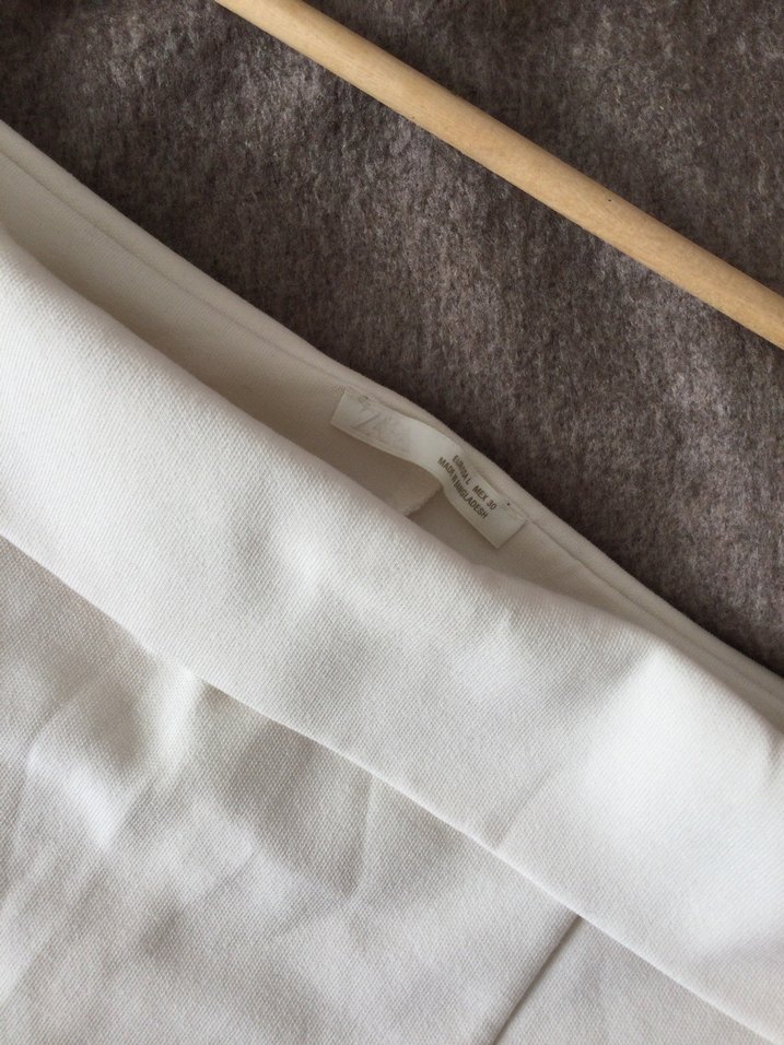 Zara Beyaz Drapeli Straplez Midi Elbise - Görsel 3