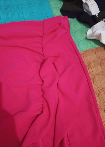 Renkli Drapeli Midi Hamile Etek - Görsel 4