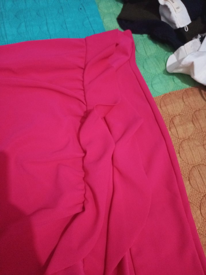 Renkli Drapeli Midi Hamile Etek - Görsel 4