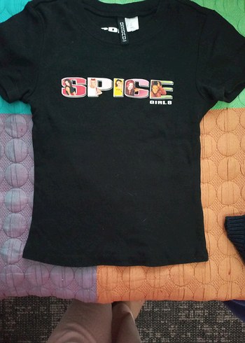 Kız Çocuk Siyah Baskılı Kısa Kollu Tişört - Görsel 2