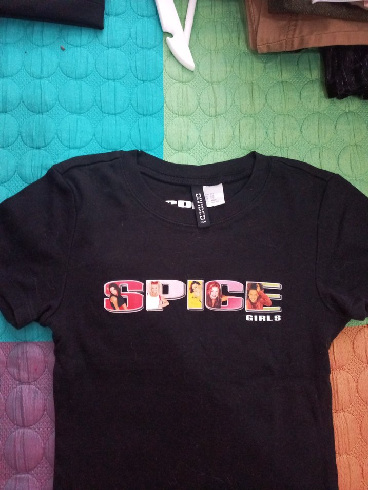 Kız Çocuk Siyah Baskılı Kısa Kollu Tişört - Görsel 3