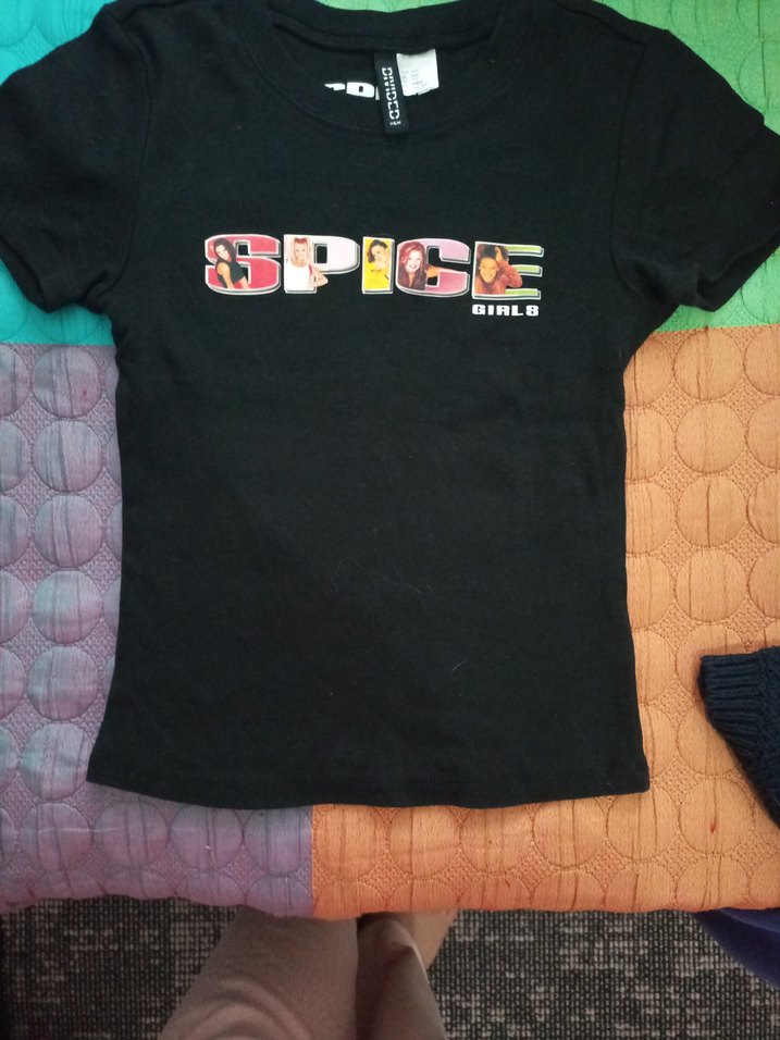 Kız Çocuk Siyah Baskılı Kısa Kollu Tişört - Görsel 2