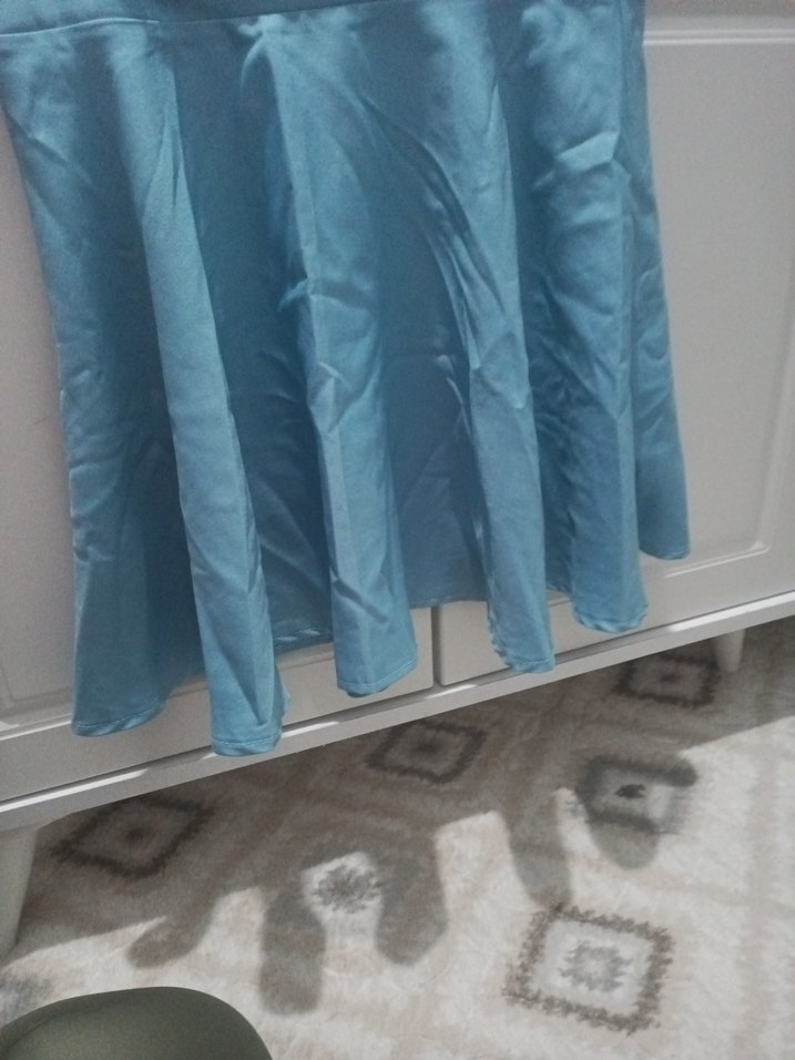 Mavi Pilili Kadın Mini Etek - Görsel 2