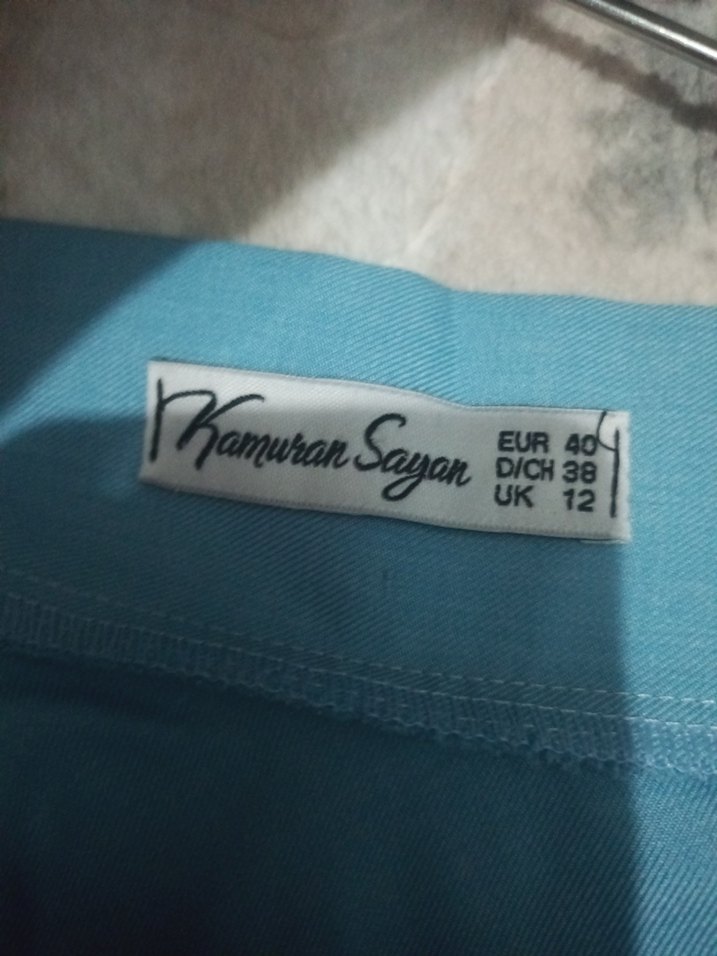 Mavi Pilili Kadın Mini Etek - Görsel 4