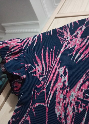 Bohem Tarz Kısa Mor Batik Hamile Tunik - Görsel 6