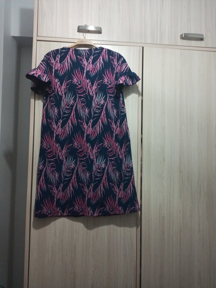 Bohem Tarz Kısa Mor Batik Hamile Tunik - Görsel 5