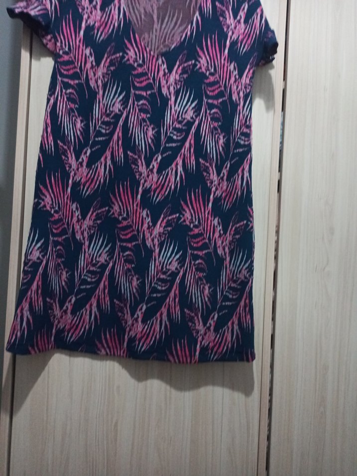 Bohem Tarz Kısa Mor Batik Hamile Tunik - Görsel 2