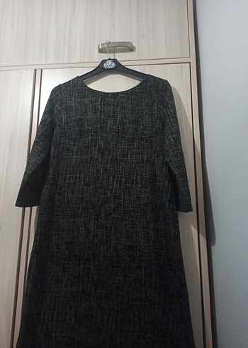 Gri Triko Midi Elbise - Görsel 3