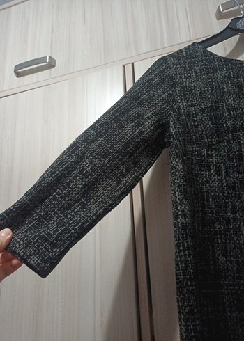 Gri Triko Midi Elbise - Görsel 4