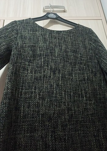 Gri Triko Midi Elbise - Görsel 5