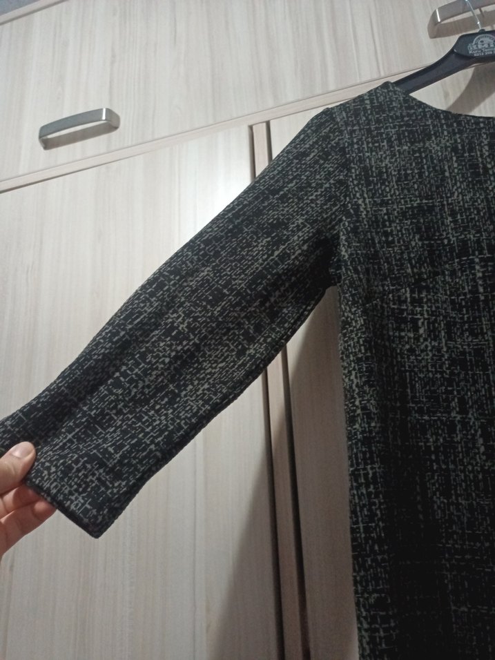 Gri Triko Midi Elbise - Görsel 4