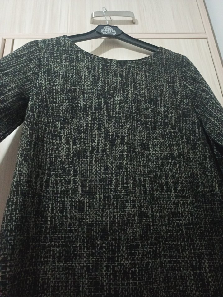 Gri Triko Midi Elbise - Görsel 5