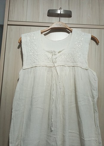 Beyaz Uzun elbise - Görsel 3