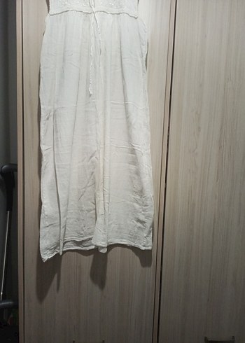 Beyaz Uzun elbise - Görsel 2