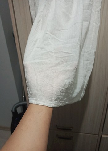 Beyaz Uzun elbise - Görsel 4