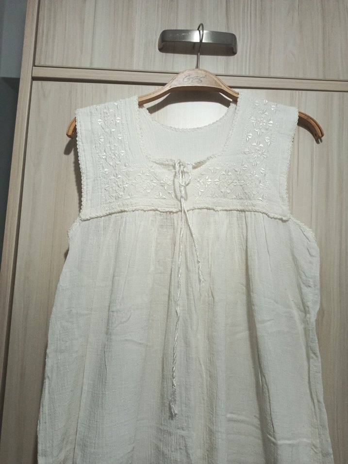 Beyaz Uzun elbise - Görsel 3