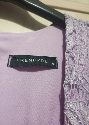 Dantel Detaylı lila Mini Bluz - Görsel 5