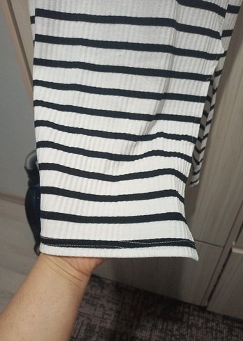 Çizgili Uzun Askılı Günlük Elbise - Görsel 8