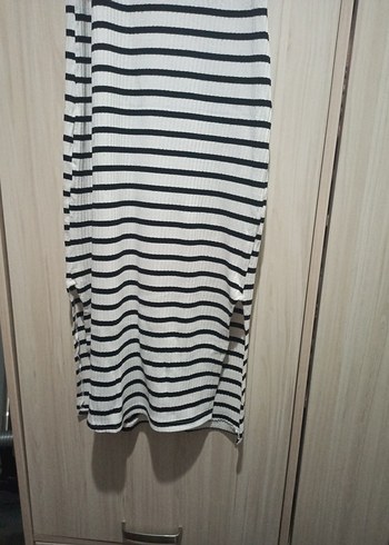 Çizgili Uzun Askılı Günlük Elbise - Görsel 4