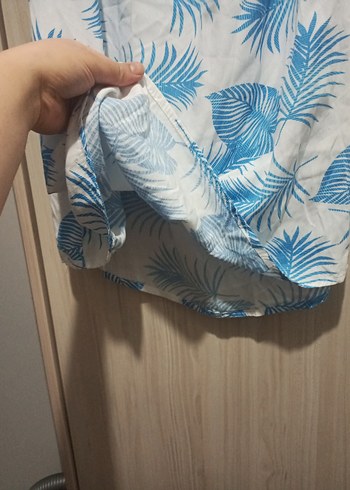 Mavi Bağlama Desenli Kısa Hamile Bluzu - Görsel 11