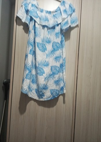 Mavi Bağlama Desenli Kısa Hamile Bluzu - Görsel 2