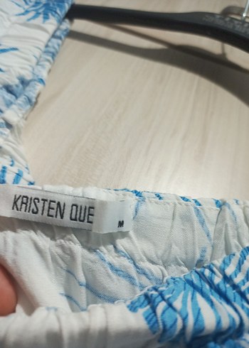 Mavi Bağlama Desenli Kısa Hamile Bluzu - Görsel 9