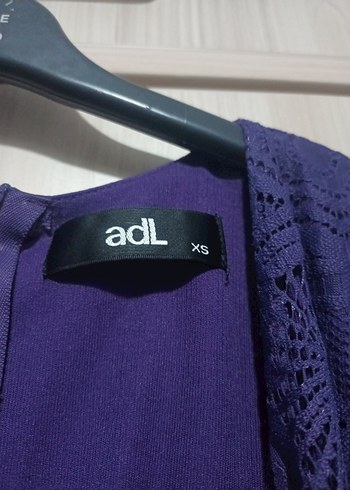 Mor Dantel Detaylı Midi Elbise - Görsel 6