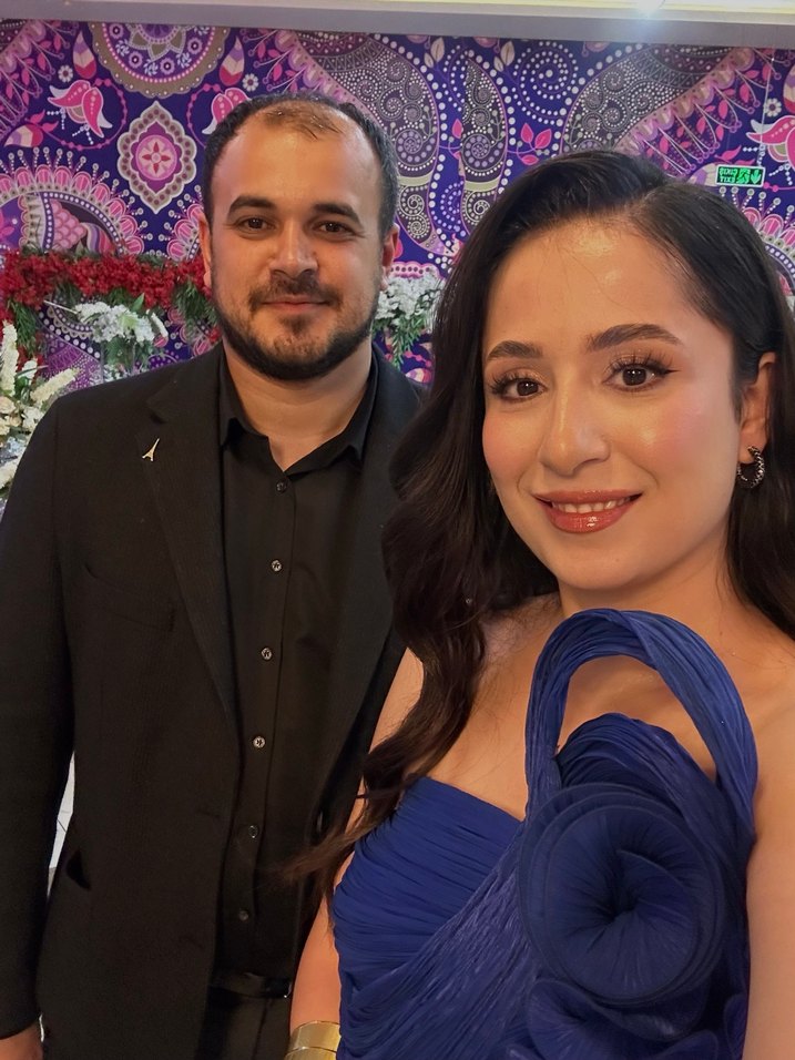 Mavi Drapeli Uzun Abiye Elbise - Görsel 5