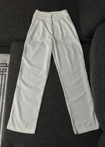 Ekru Pileli Wide Leg Pantolon - Görsel 2