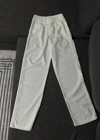 Ekru Pileli Wide Leg Pantolon - Görsel 4