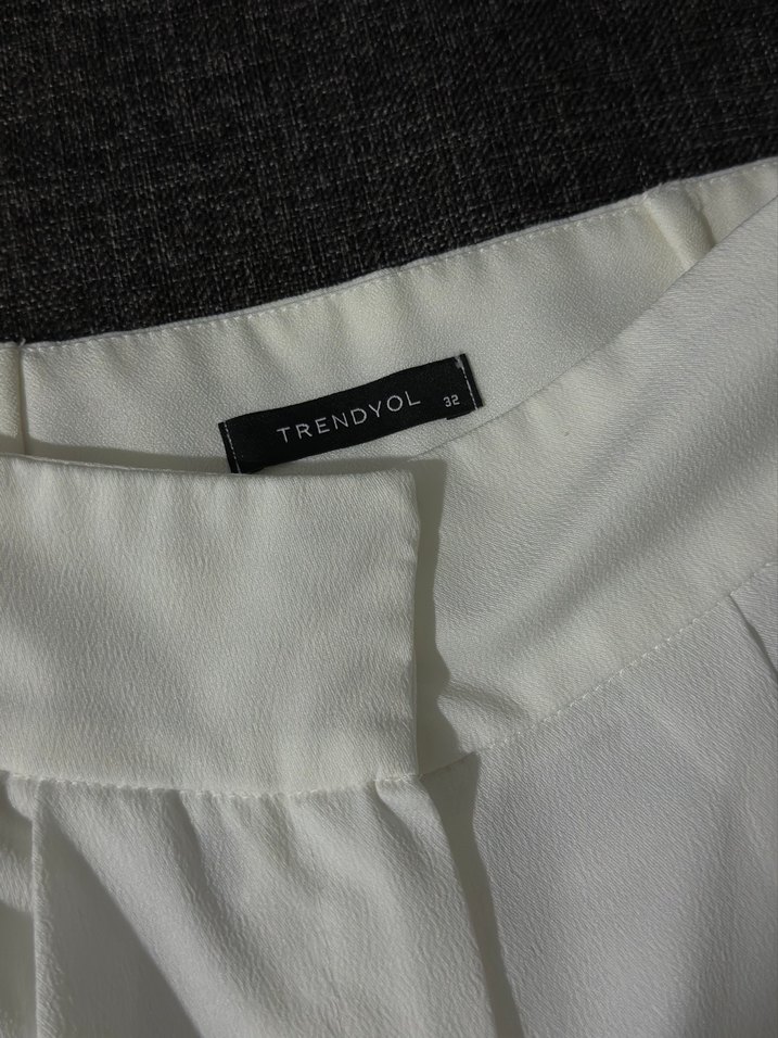 Ekru Pileli Wide Leg Pantolon - Görsel 3