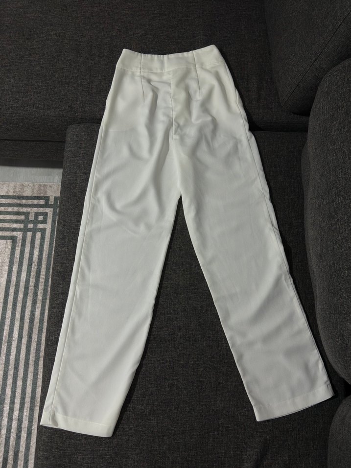 Ekru Pileli Wide Leg Pantolon - Görsel 4