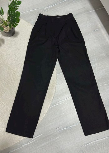 Trendyol Siyah Pileli Wide Leg Pantolon - Görsel 2