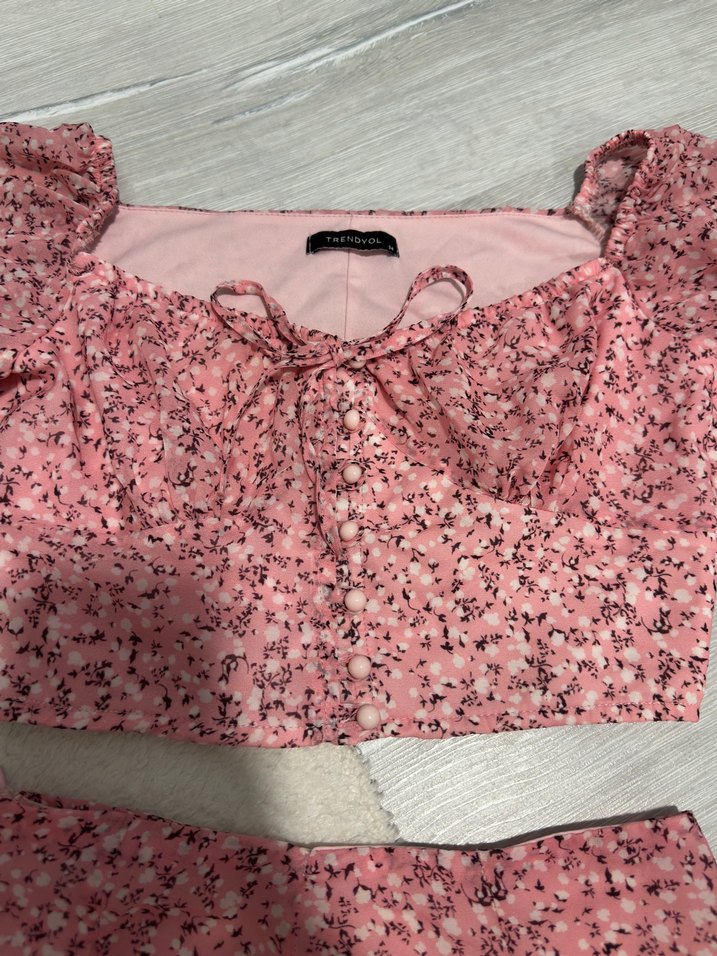 Trendyol Pembe Etek Bluz Takım - Görsel 4