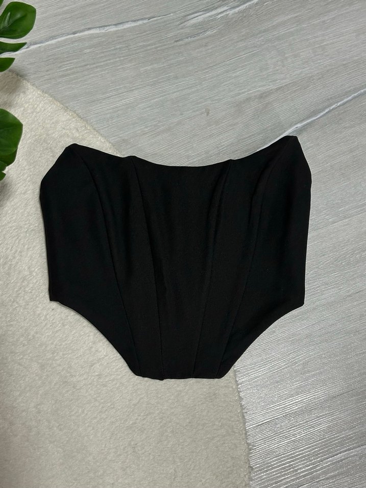 Siyah Straplez Balenli Büstiyer - Görsel 2