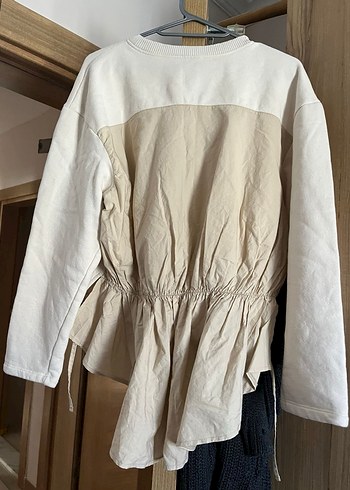 Beyaz Baskılı Kadın Sweatshirt - Görsel 2