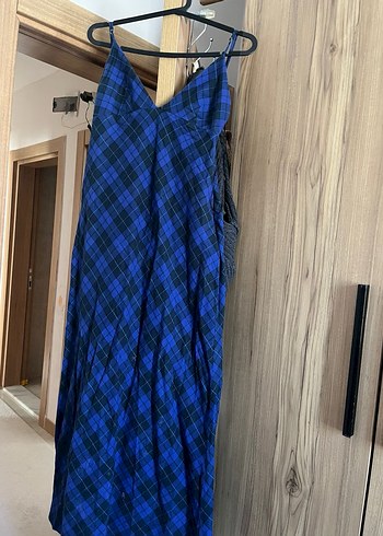 Mavi Uzun Askılı Elbise - Görsel 2