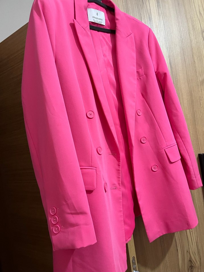 Pembe Düğmeli Kadın Blazer Ceket - Görsel 2