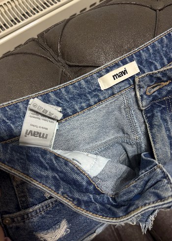 Mavi Kadın Koyu Mavi Mini Denim Şort 24 beden - Görsel 2