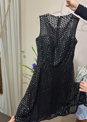 Siyah Dantel Detaylı gece elbisesi bi mağazadan aldım 1 kez gydm - Görsel 2